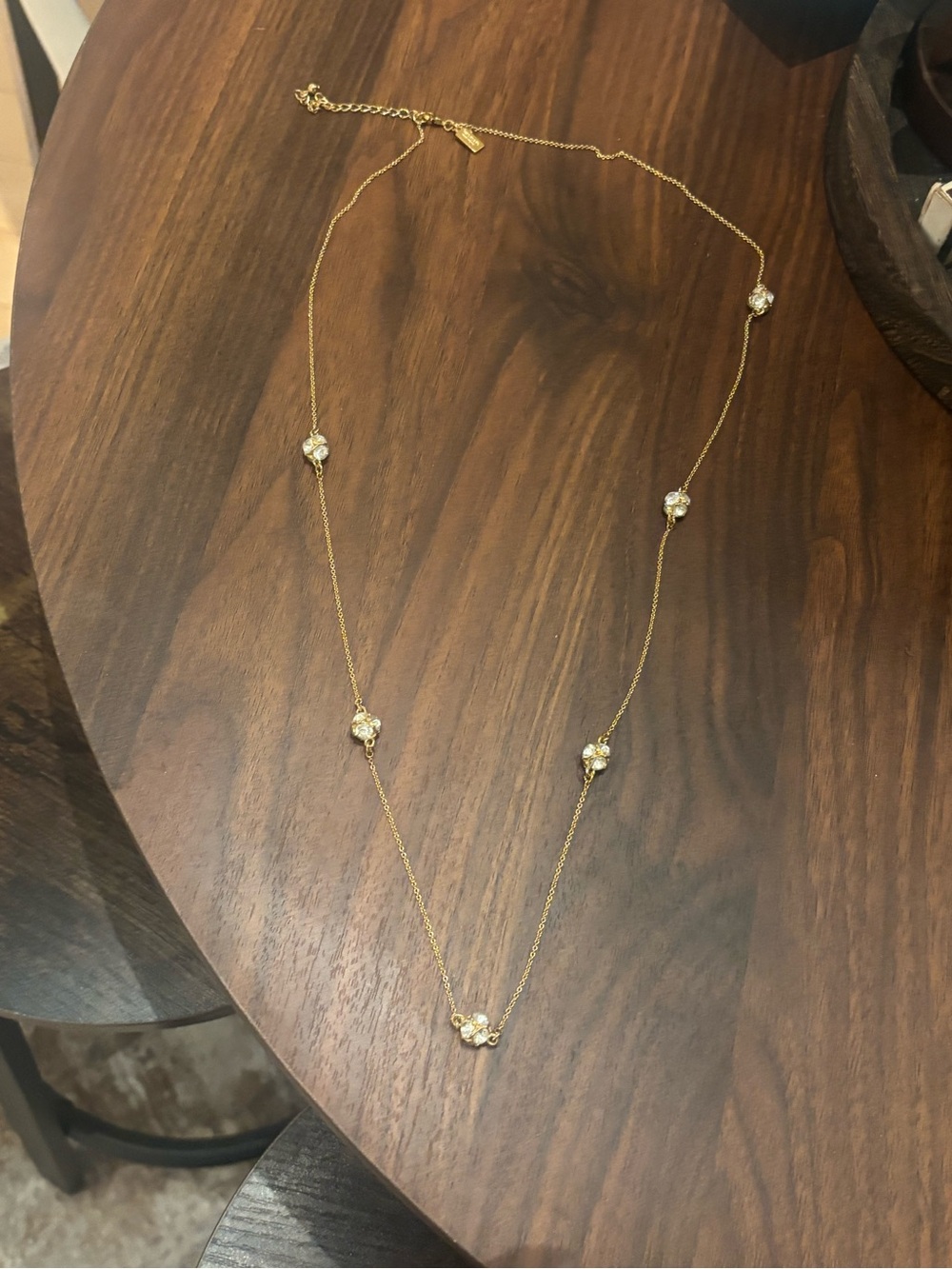 Kate Spade New York Gold-Tone Station Necklace | Crystal Accents